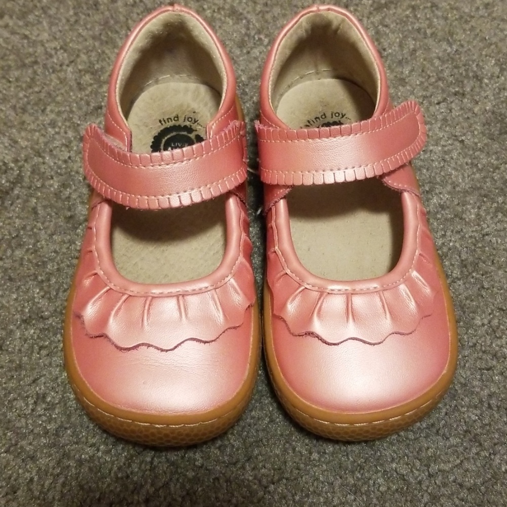 Livie & Luca Guava Shimmer Ruffle Mary Jane